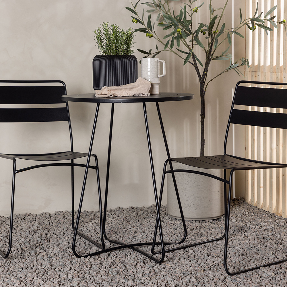 Bacong Cafetable Stål - Black / Round ø60** +Lina Dining Cha Svart
