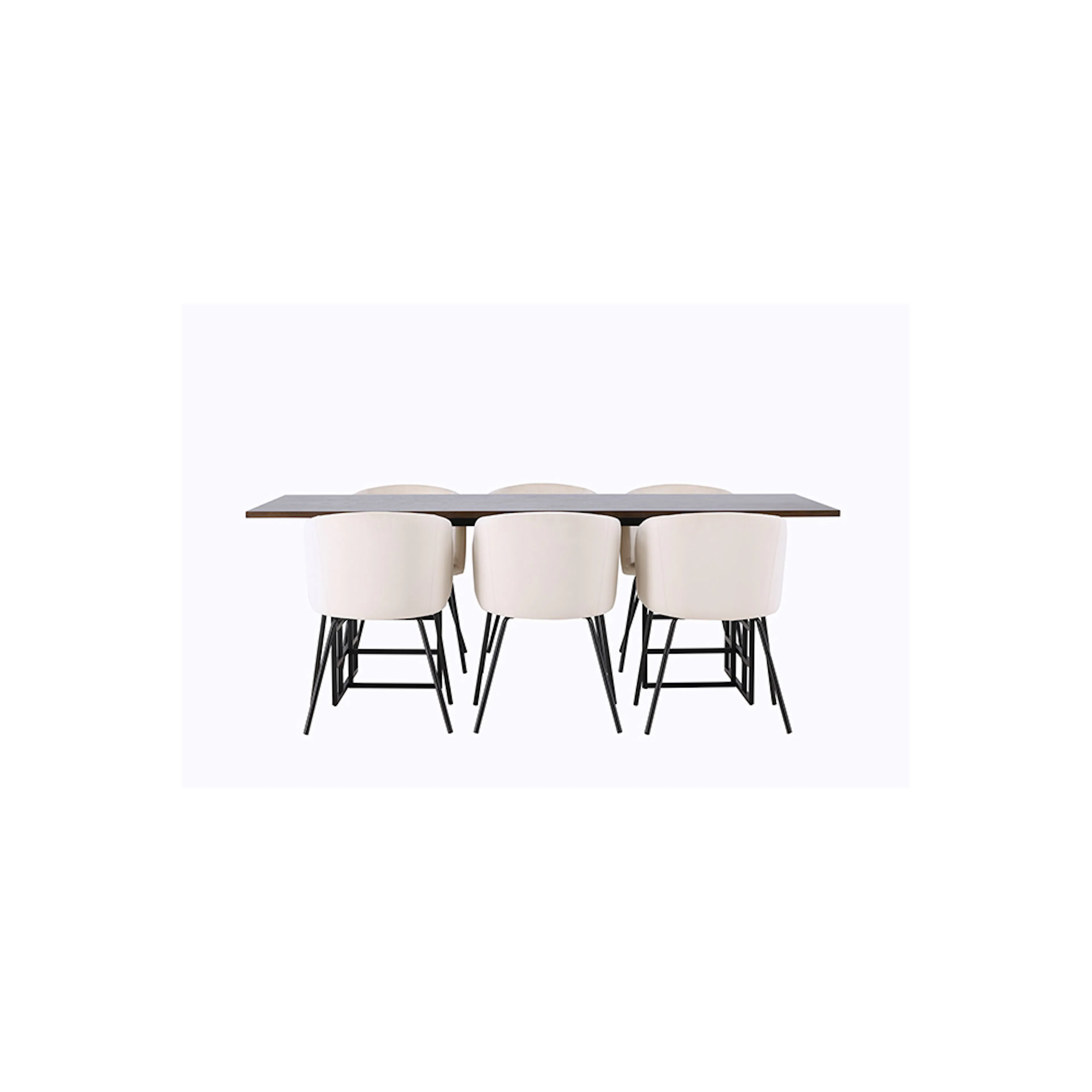 Matgrupp Venture Home Ystad med 6 st Berit stolar Mocca