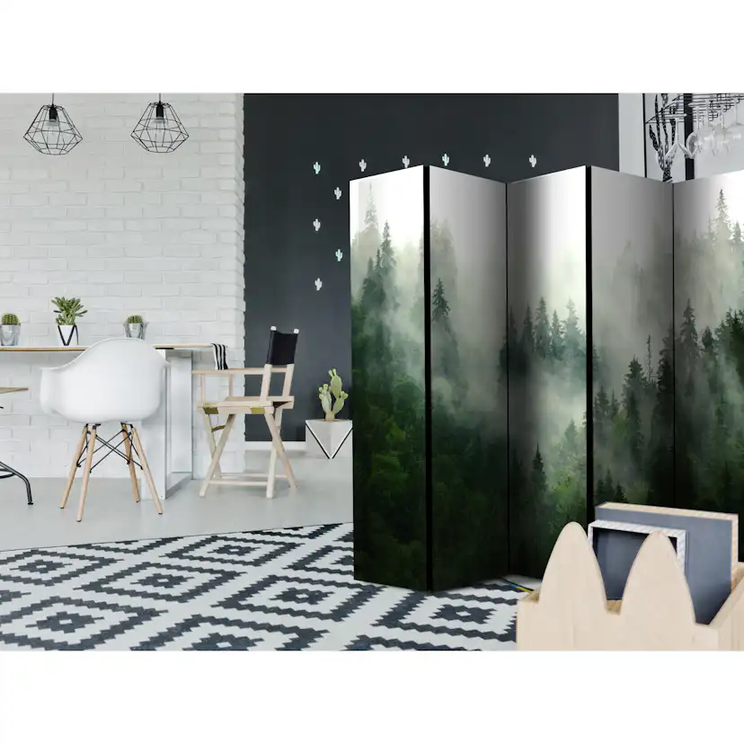 Rumsavdelare Skärmvägg Arkiio Coniferous Forest II Grå/Grön 225x172 cm