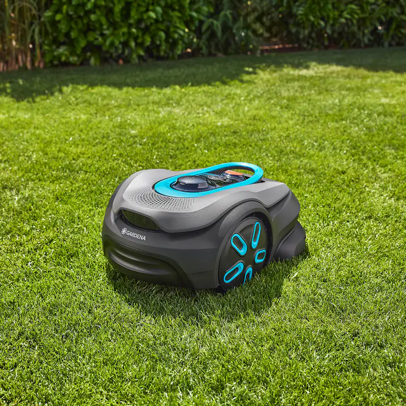 Robotgräsklippare Gardena Smart Sileno Sense 600 Utan Slinga Paket Med Storpack Reservblad & Robothus