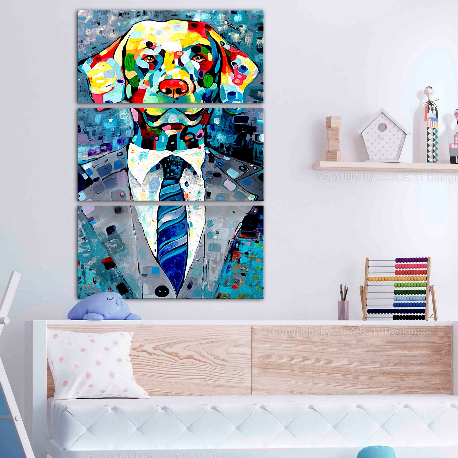 Tavla Arkiio Dog In A Suit 3 delar