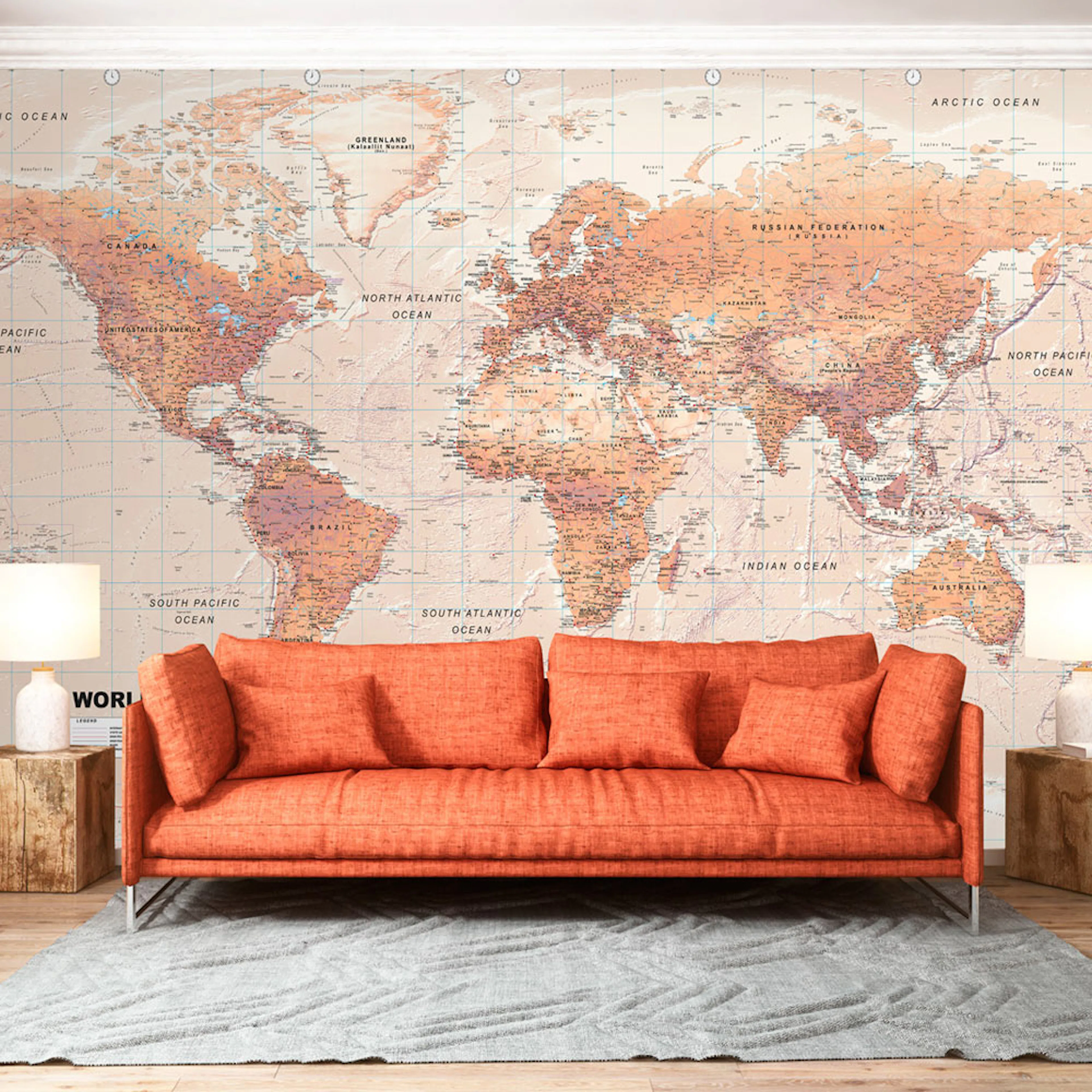 Fototapet Arkiio Självhäftande Orange World