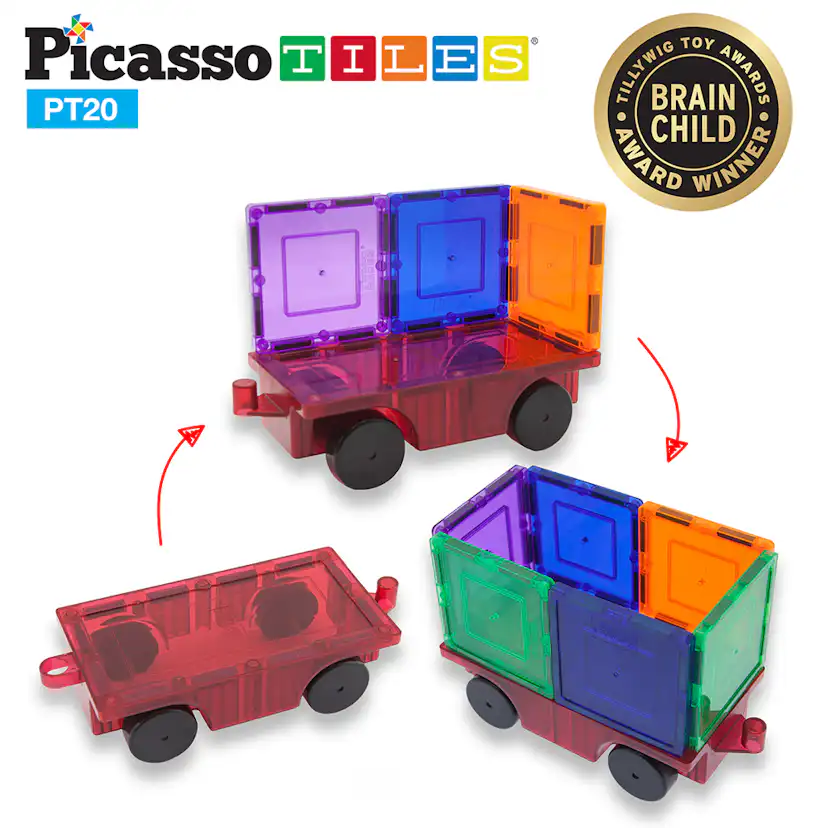 Tågvagnar Picasso Tiles Set 2 bitar