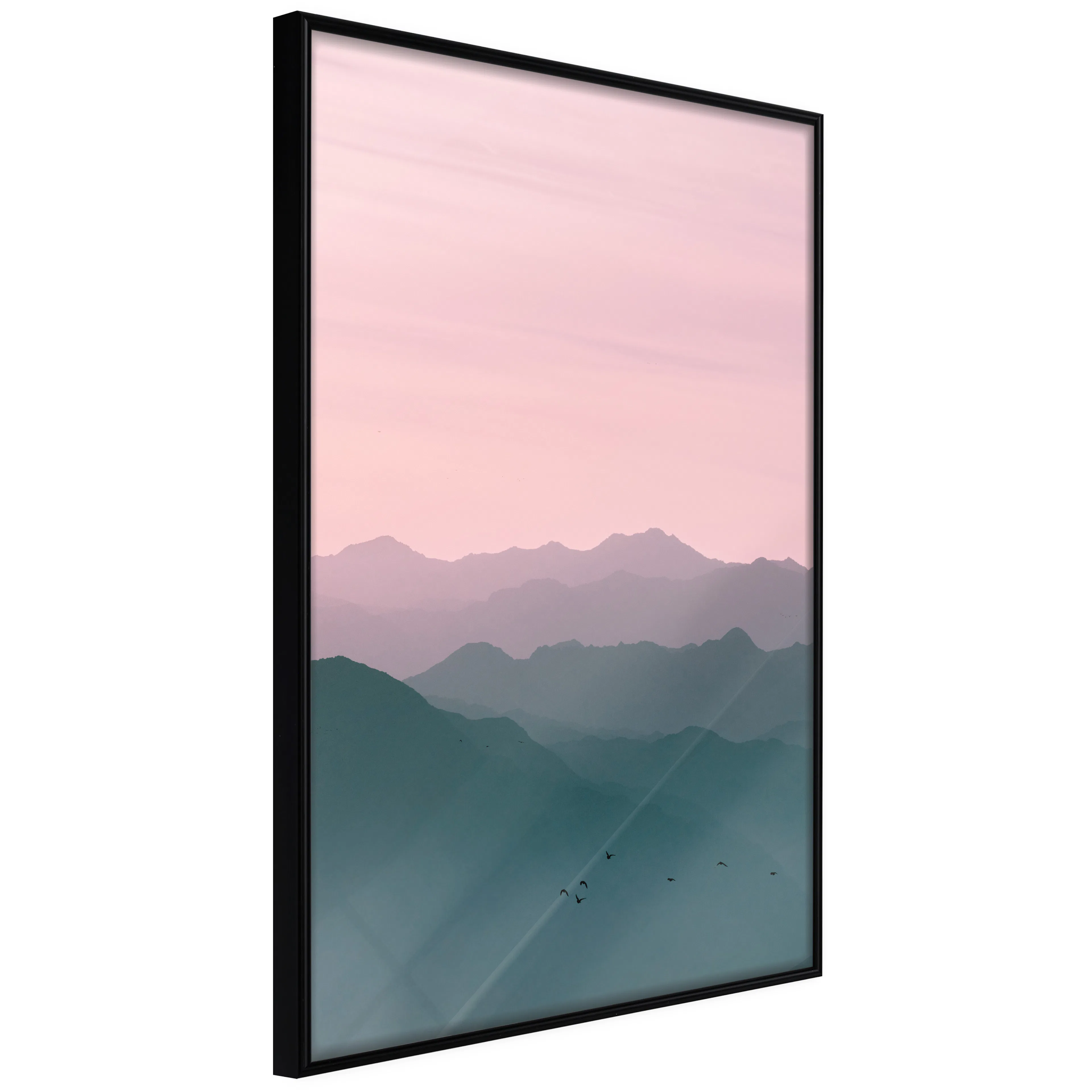 Affisch - Mountain At Sunrise [Poster] 40x60 Svart ram, 40x60 cm