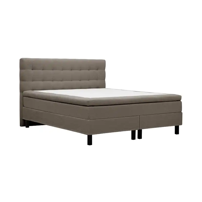 Kontinentalsäng Bedly Hilton Komplett Sängpaket 160x200 cm med Rutad Sänggavel i teddy