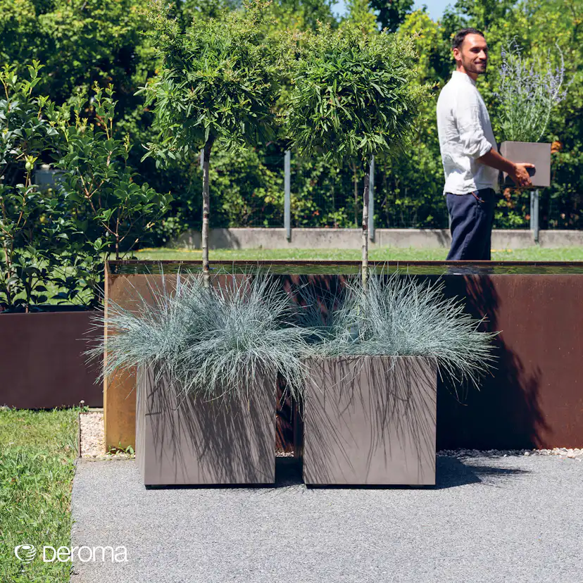 Kruka Deroma Millennium Sandstone Fyrkantig Med Hjul 48 x 49 x 49 cm