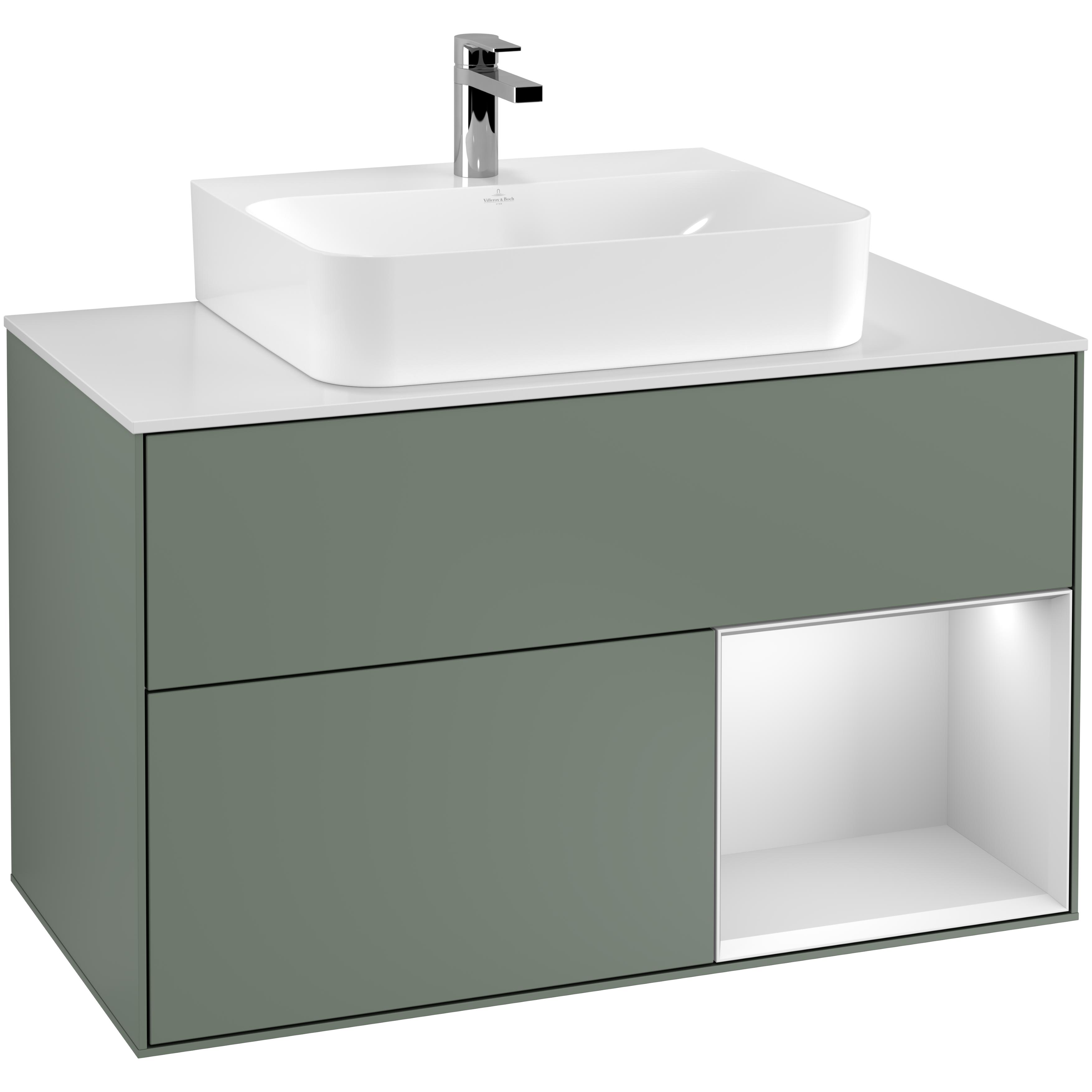 Tvättställsskåp Villeroy & Boch Finion med 2 Lådor Hylla och Bänkskiva för Centrerat Tvättställ