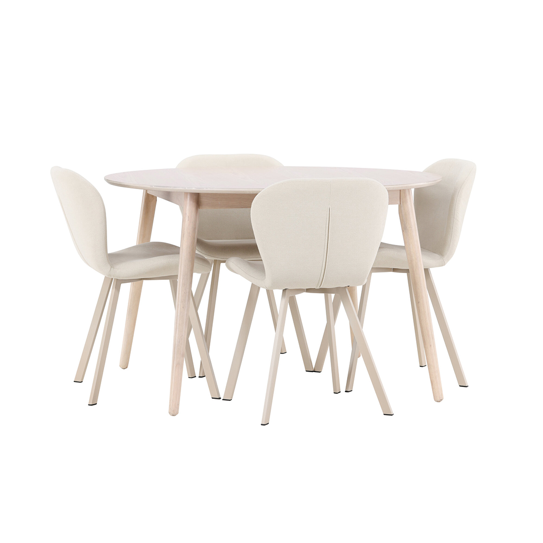 Matgrupp Venture Home Flora Ø120 cm med 4st Lilja Matstolar