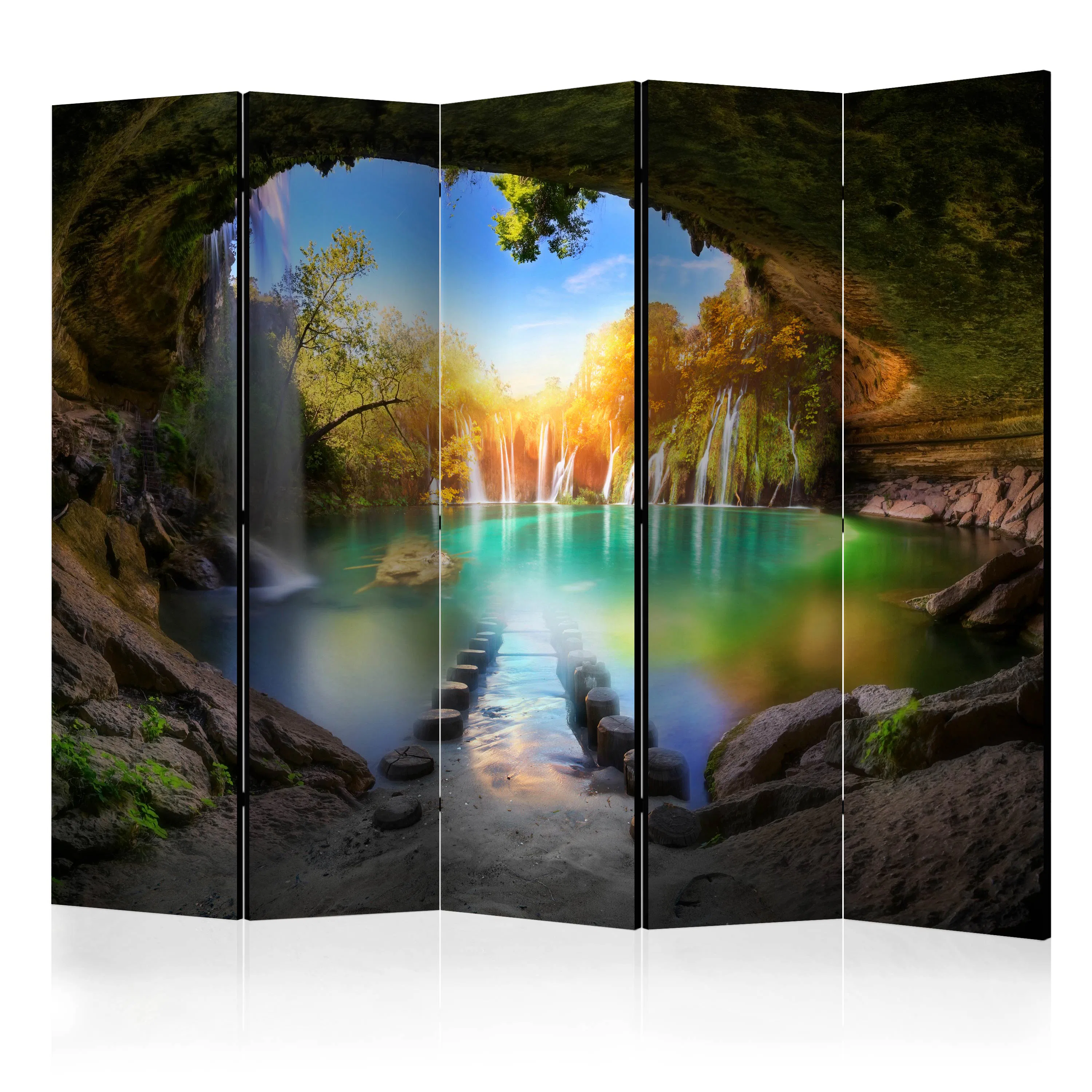 Rumsavdelare Skärmvägg Arkiio Turquoise Lake II 225x172 cm