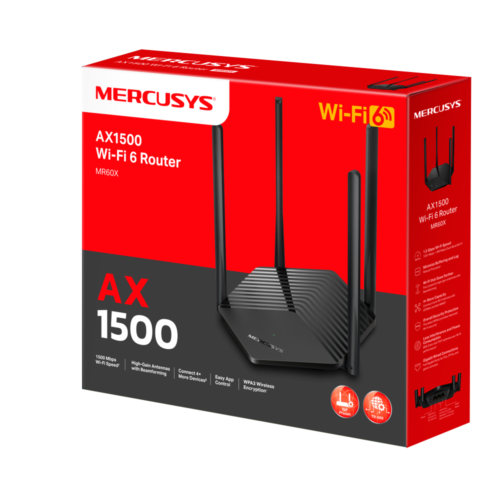Router Mercusys MR60X AX1500 Dual-Band WiFi 6