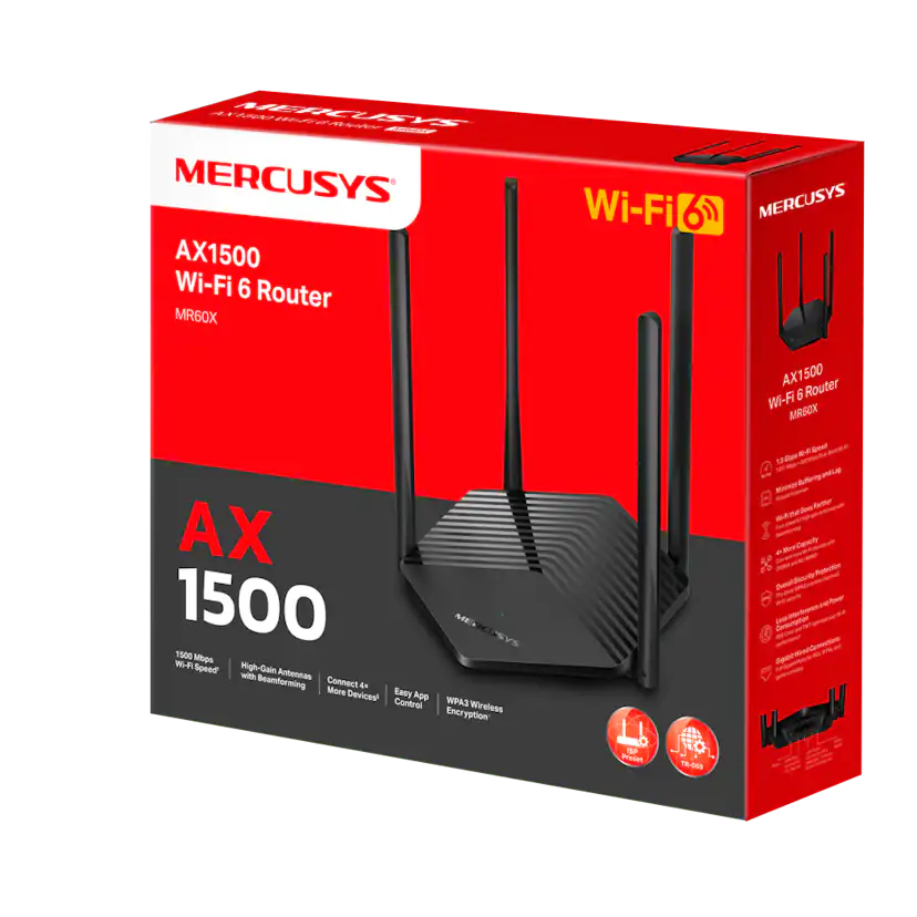 Router Mercusys MR60X AX1500 Dual-Band WiFi 6