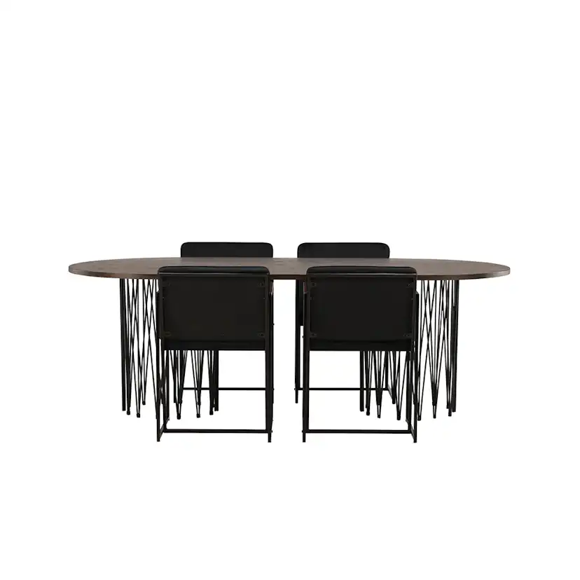 Matgrupp furniture/fashion Stone Oval med 4 Richmond Stolar