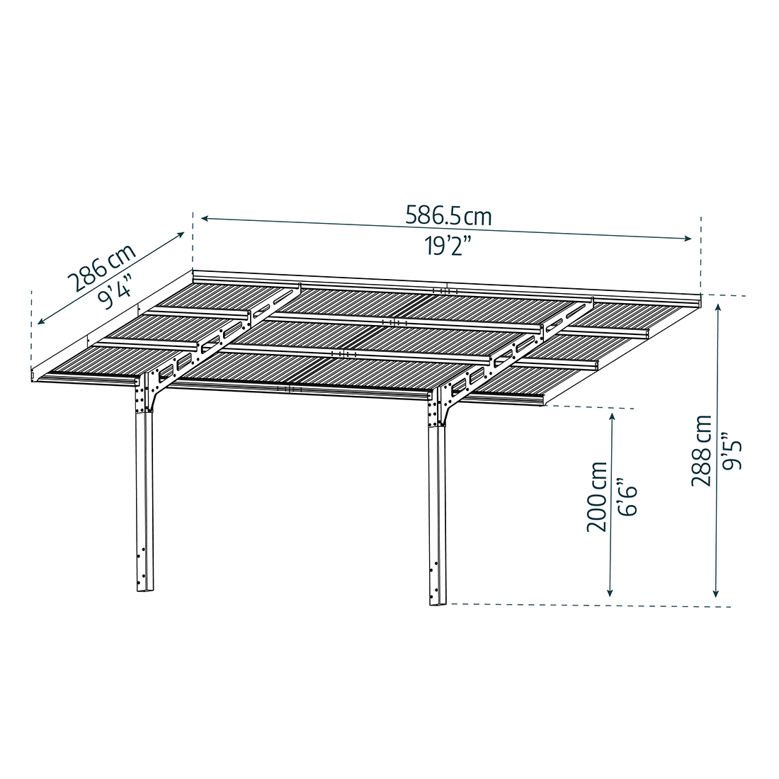 Carport Canopia by Palram Sydney Wave 3X6 m Svart i Metall