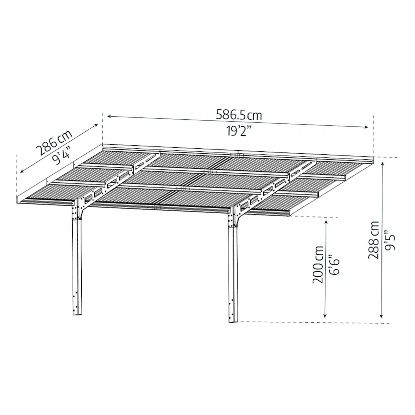 Carport Canopia by Palram Sydney Wave 3X6 m Svart i Metall
