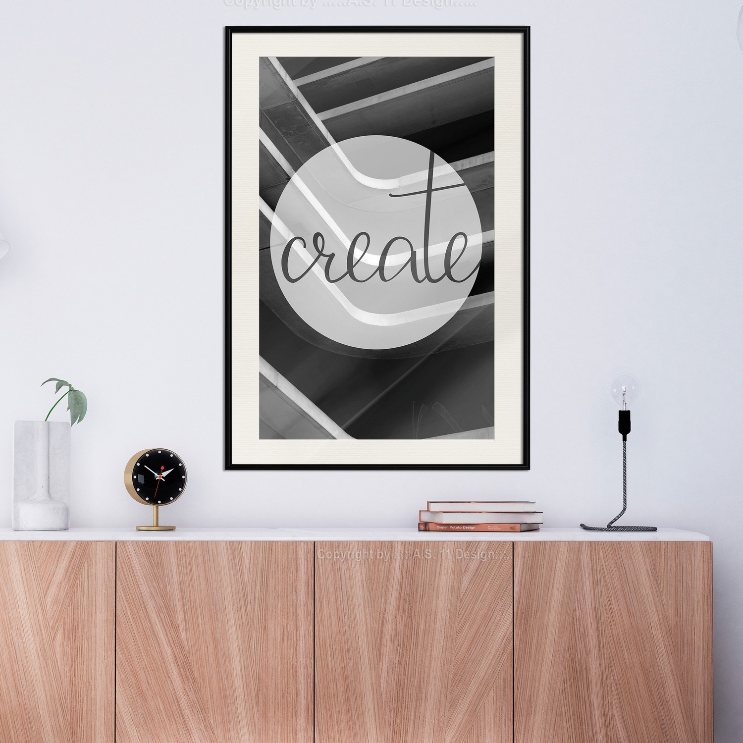 Affisch - Create [Poster] 40x60 Svart ram med passepartout, 40x60 cm