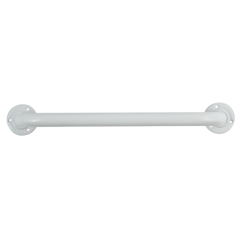 Stödhandtag stål/vit Ø 25 mm 30 cm Vit, 30 cm