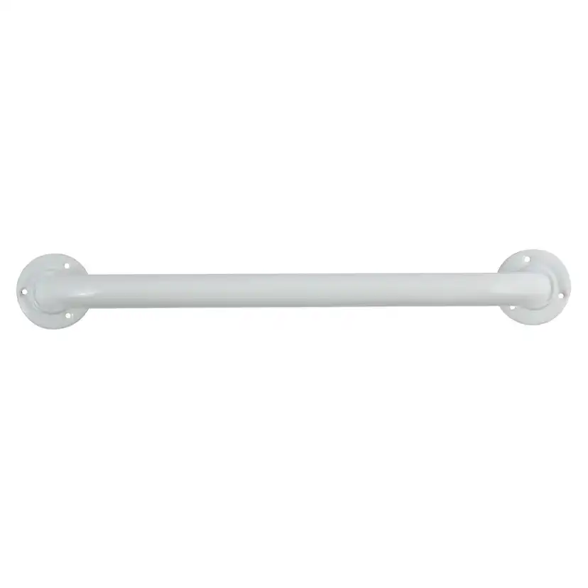 Stödhandtag stål/vit Ø 25 mm 30 cm Vit, 30 cm
