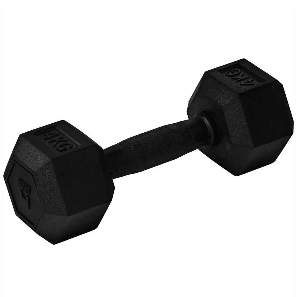 FULLY COVERED RUBBER HEX.DUMBBELL 4kg 4 kg