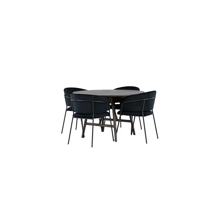 Matgrupp Venture Home Kaseidon Ø100 cm med 4 st Selma stolar