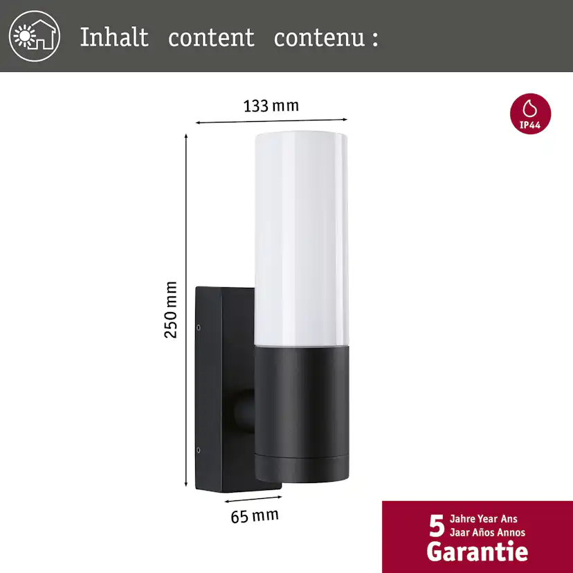 Fasadbelysning Paulmann Tralia IP44 230V E27