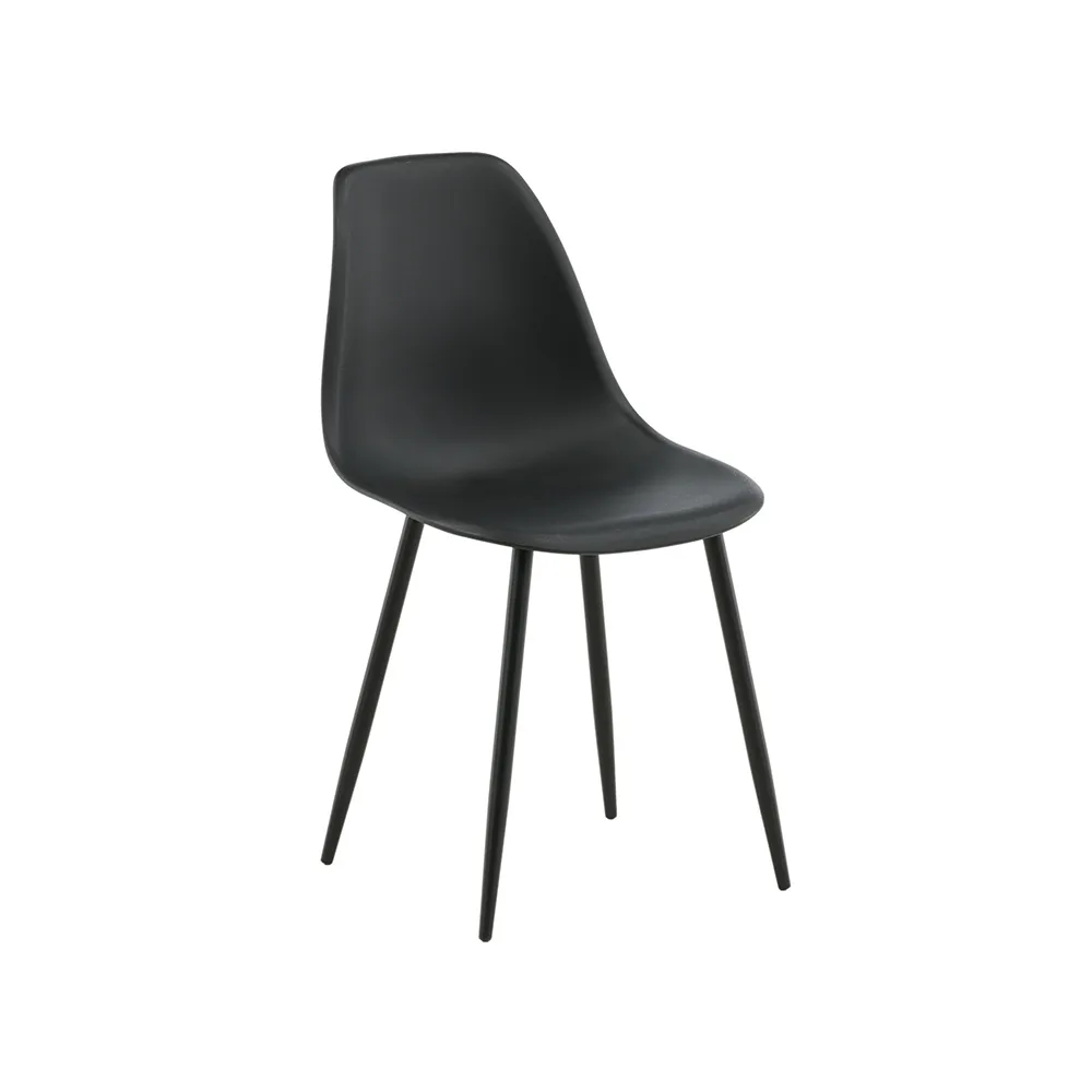Polar Plastic Dining Chair - Black Legs / Black Plastic Svart