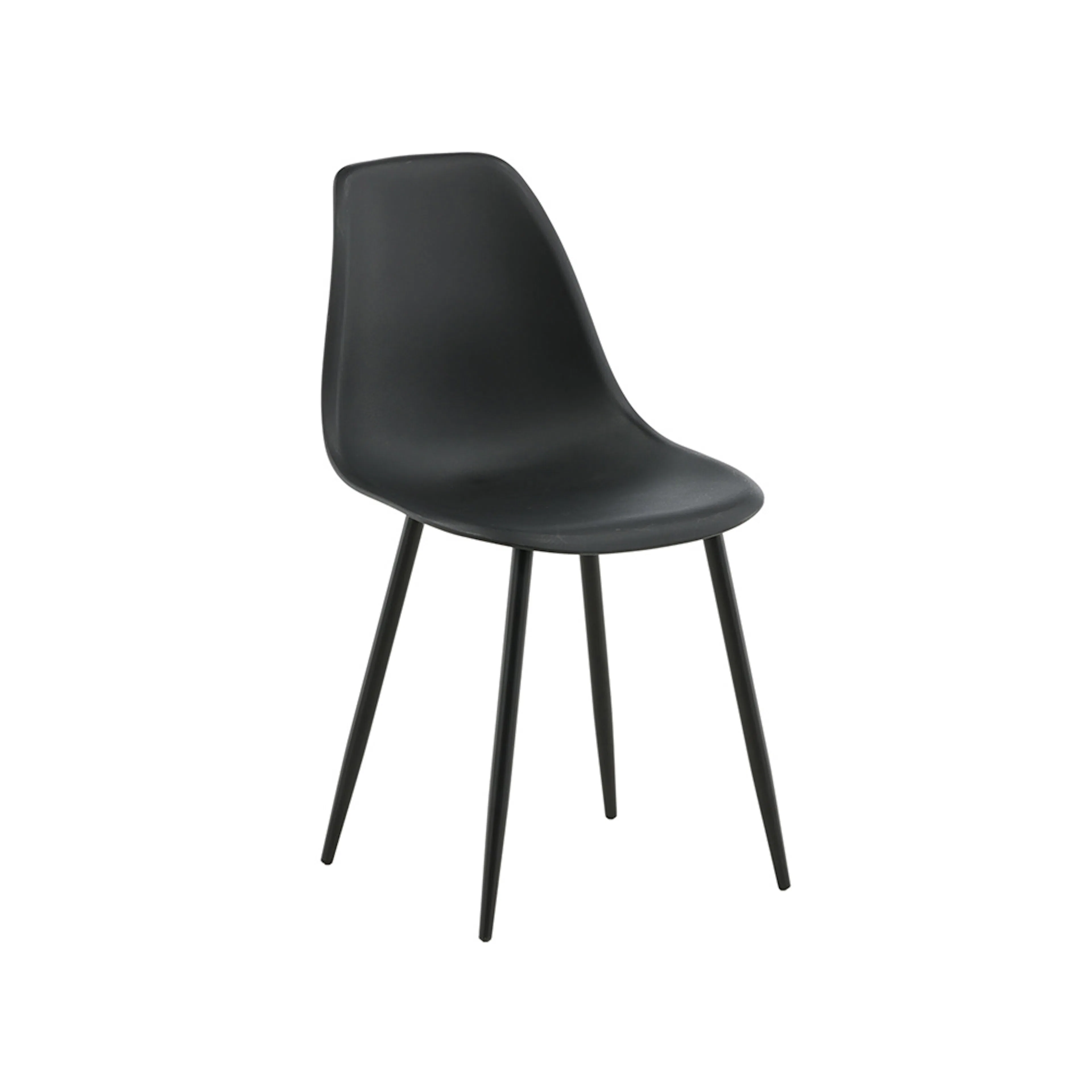 Polar Plastic Dining Chair - Black Legs / Black Plastic Svart