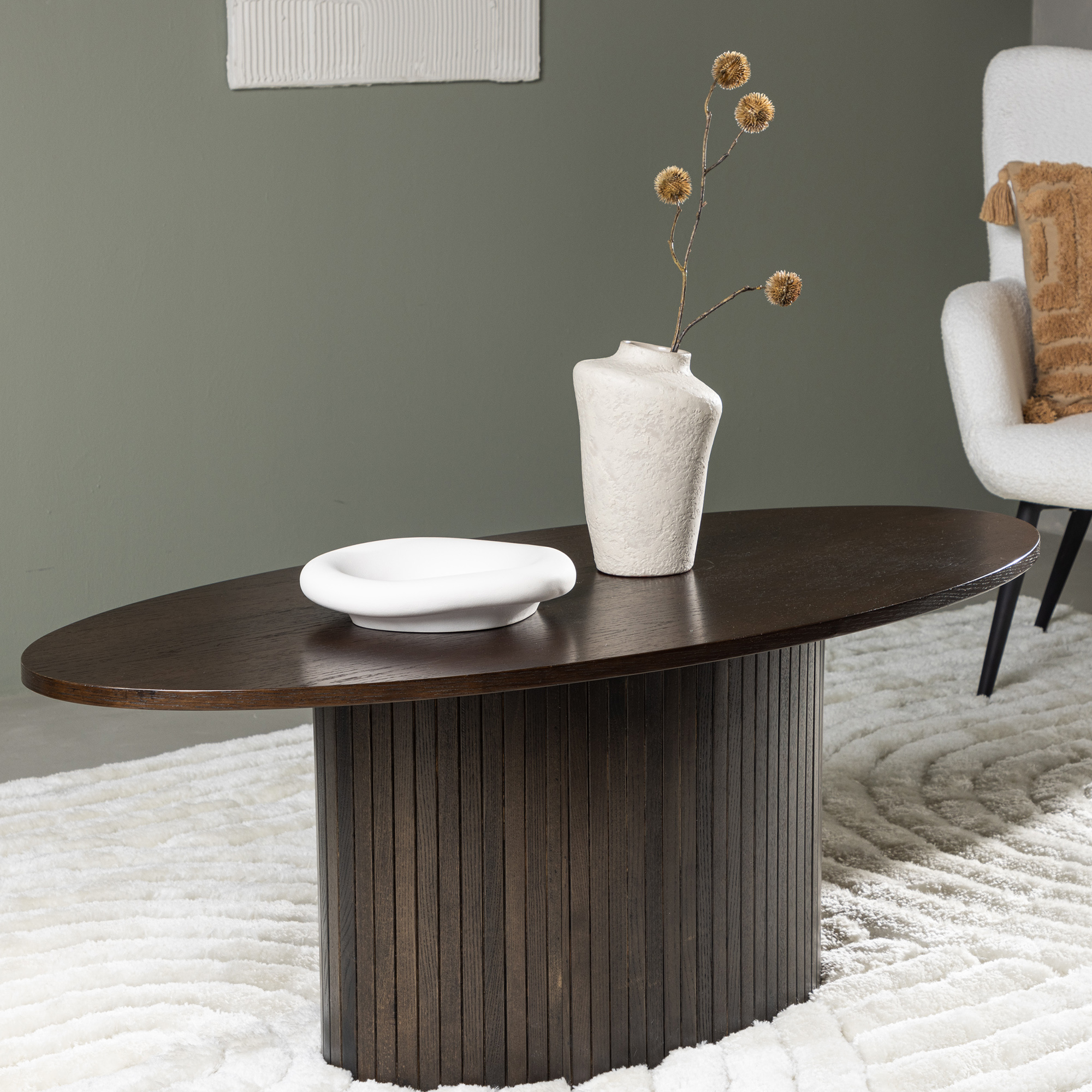 Soffbord Venture Home Bianca Mörkbrun Ovalt Vardagsrumsbord