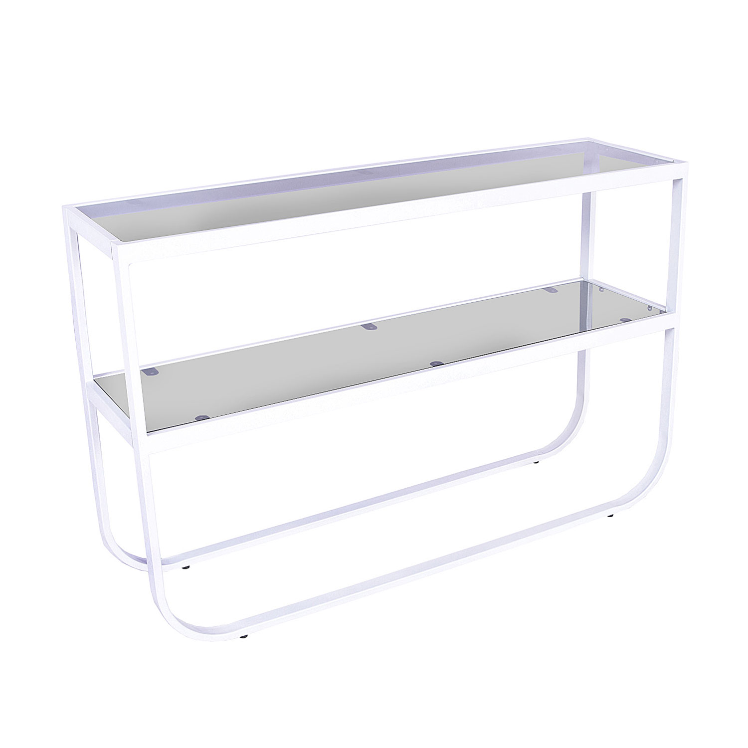 Roy -  Sidobord  -  Metall och glas Vit