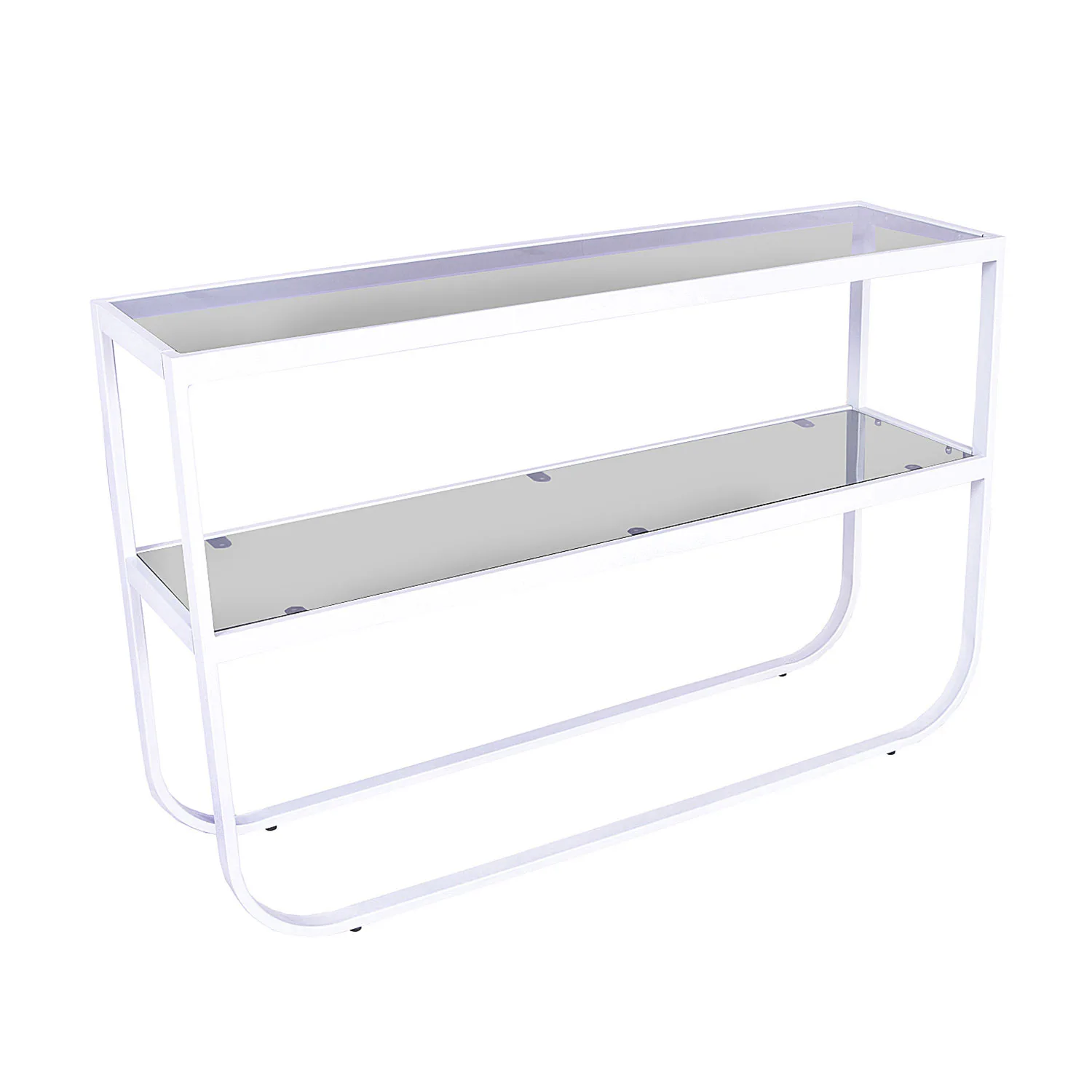 Roy - Sidobord - Metall och glas Vit
