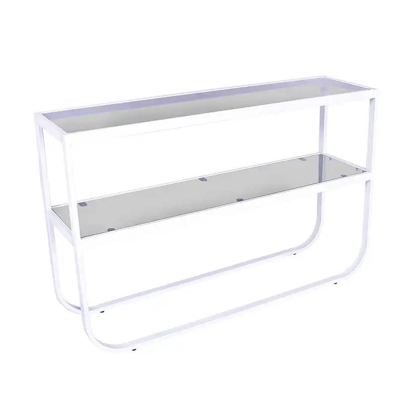 Roy - Sidobord - Metall och glas Vit
