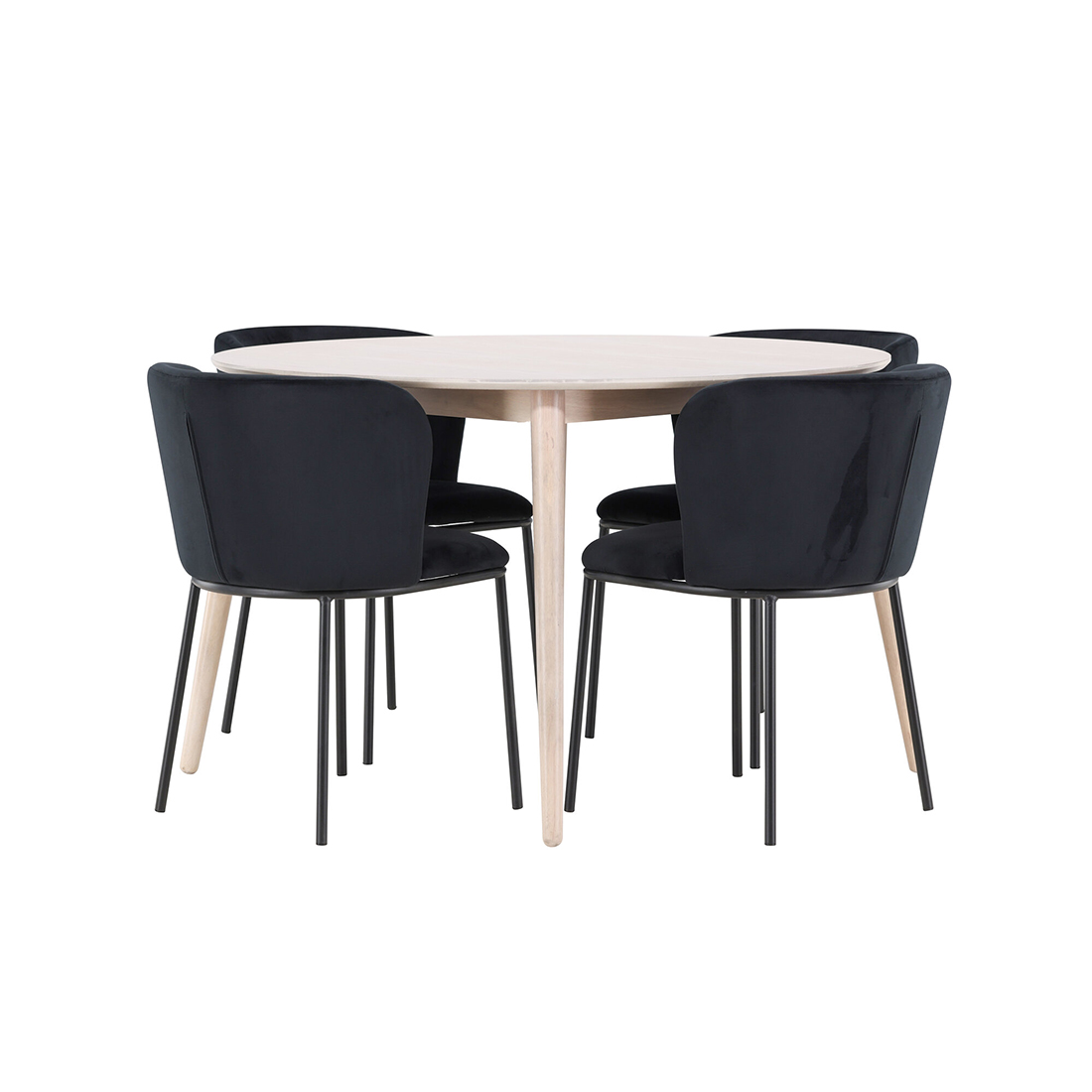 Matgrupp Venture Home Flora Ø120 cm med 4st Edina Matstolar