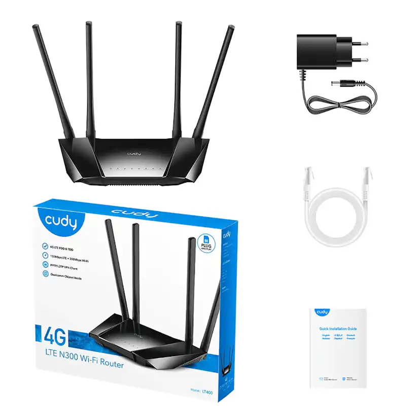 4G Router CUDY LT400 Cat 4 N300 – Blixtsnabb Internet Tillbehör Hemelektronik