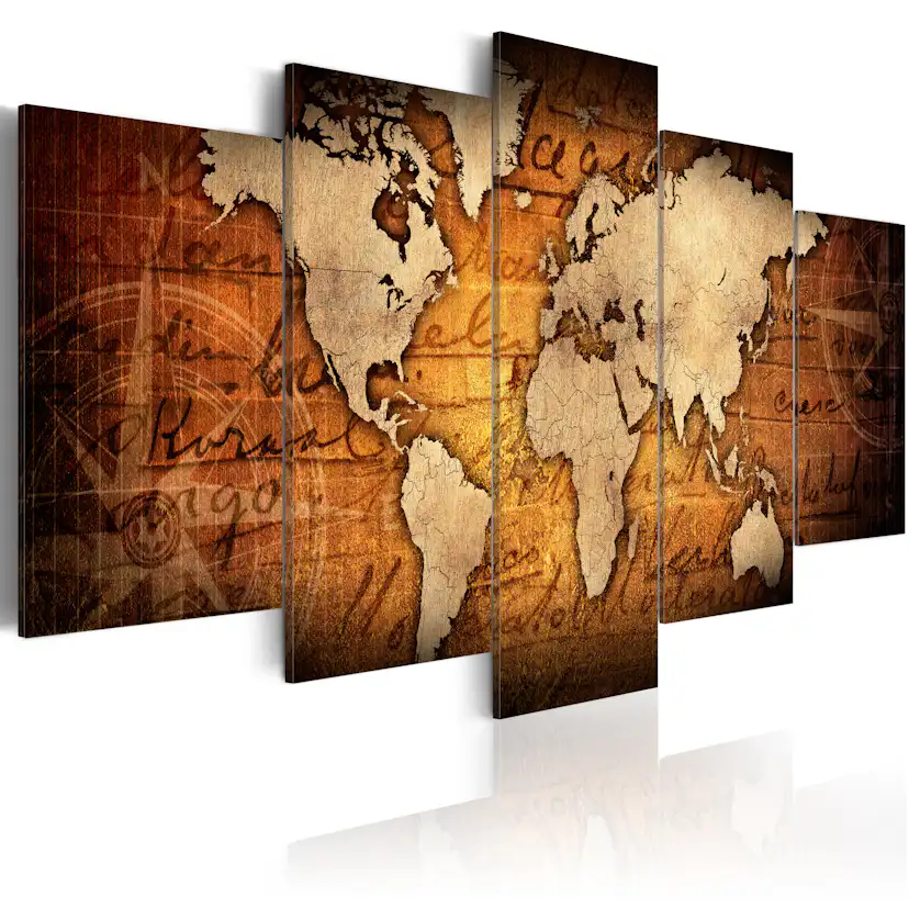 Akrylglastavla Arkiio Bronze map I 100x50