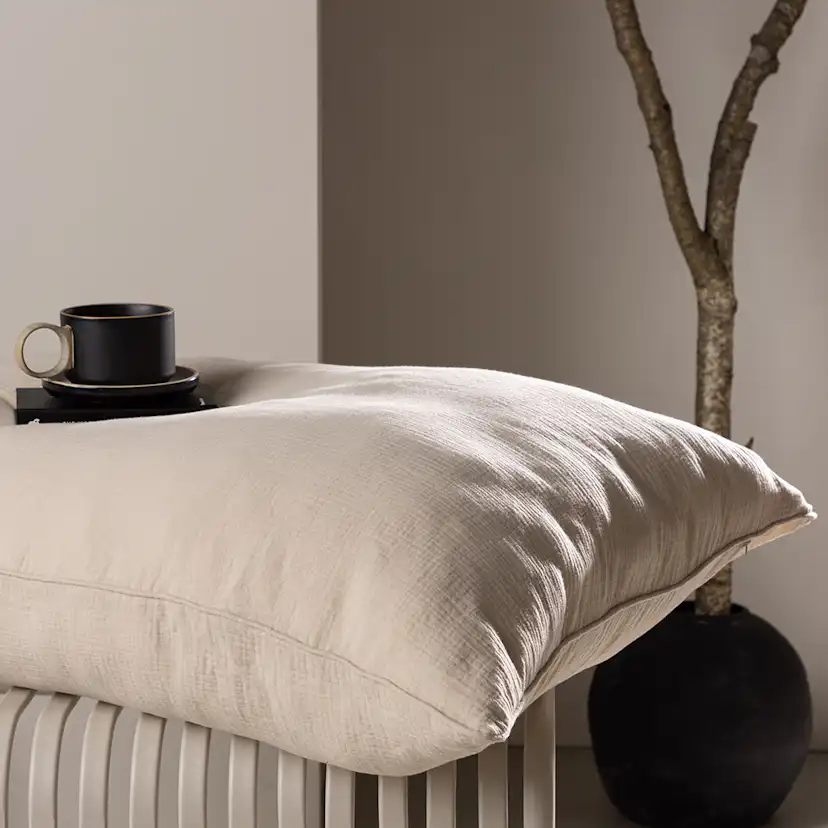 Tyra Cushion Cover Cotton Gauze - Beige Beige