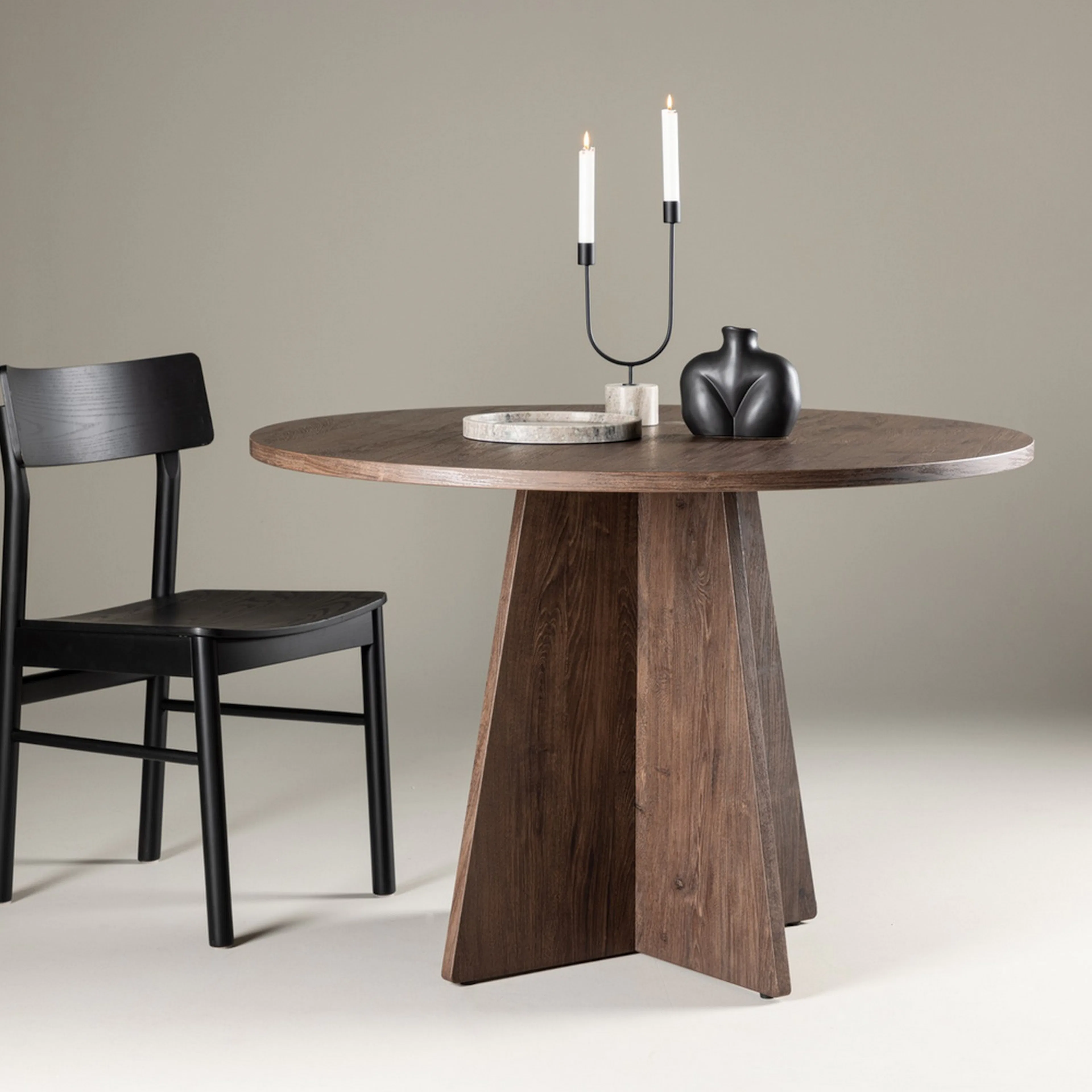 Bootcut Dining Table ⌀110 - Mocca / Brun