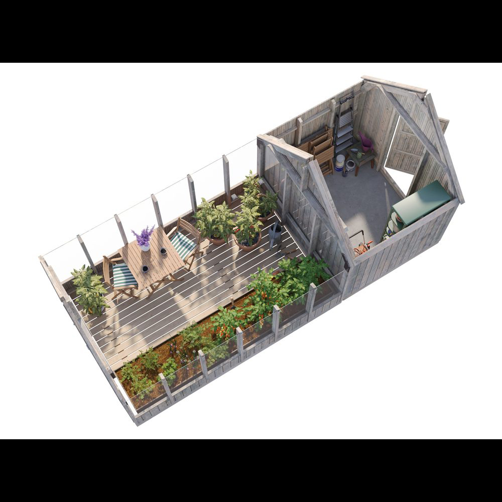 Växthus Palmako Emilia 13,1 m² (inv. 8,2+4,0 m²)