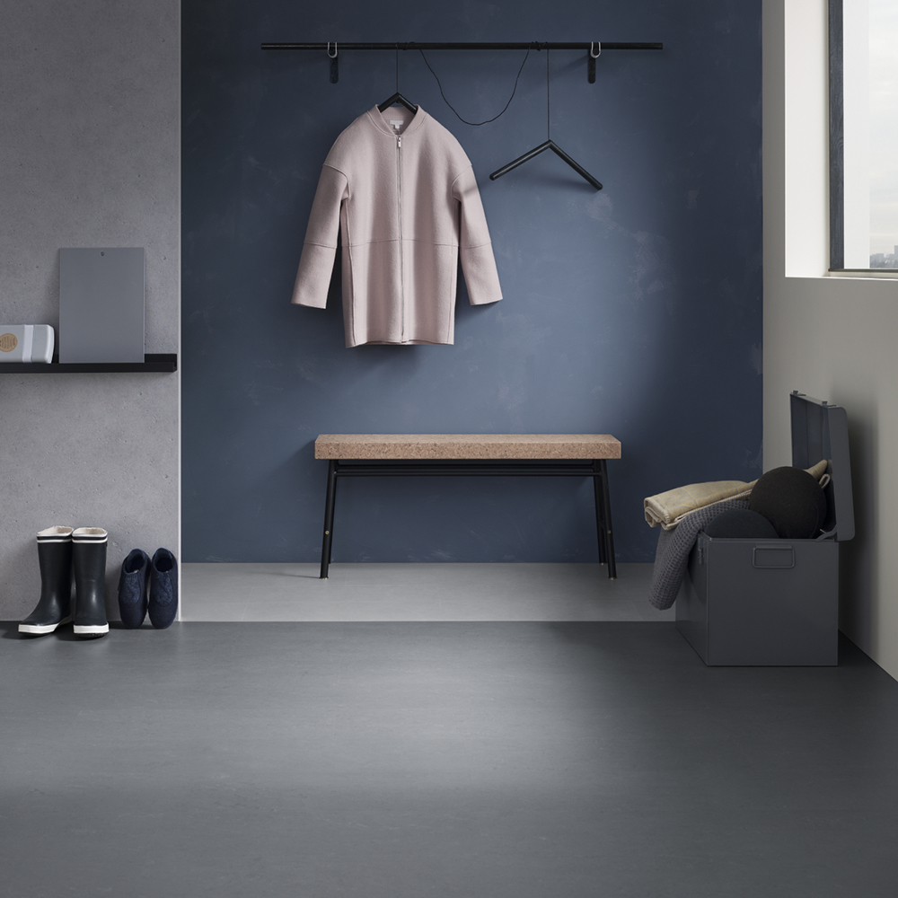 Linoleumgolv Forbo Marmoleum Click Orbit Grå 30x30cm med Klicksystem