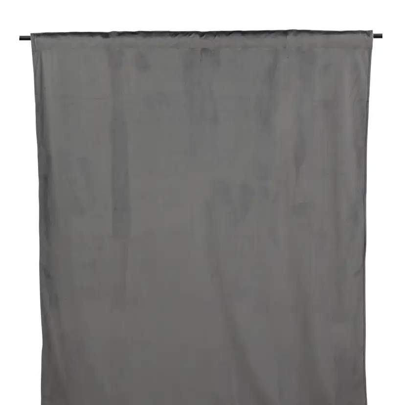 Mary Curtain Polyester/velvet - 2-pack - Grey / - 135*250 Grå