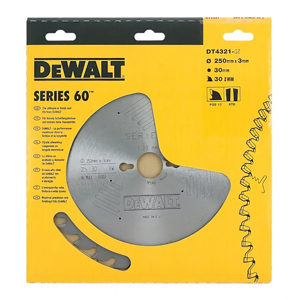 Cirkelsågsklinga DeWalt DT4321 250X30X30T ATB 10G