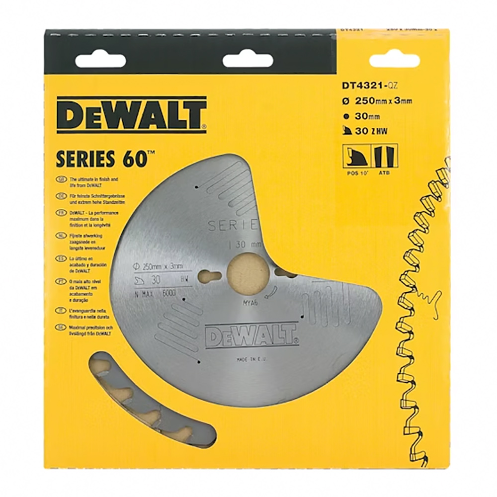 Cirkelsågsklinga DeWalt DT4321 250X30X30T ATB 10G