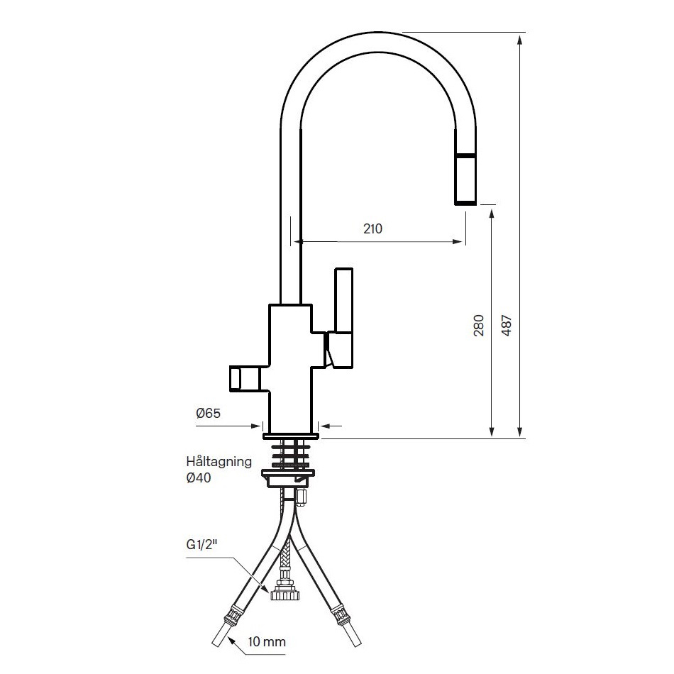 Köksblandare Tapwell Arman ARM885 Borstad Nickel Borstad Nickel
