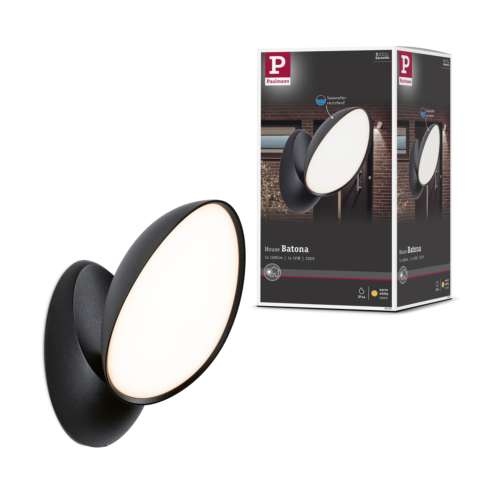 Fasadbelysning LED Paulmann Batona IP44 230V