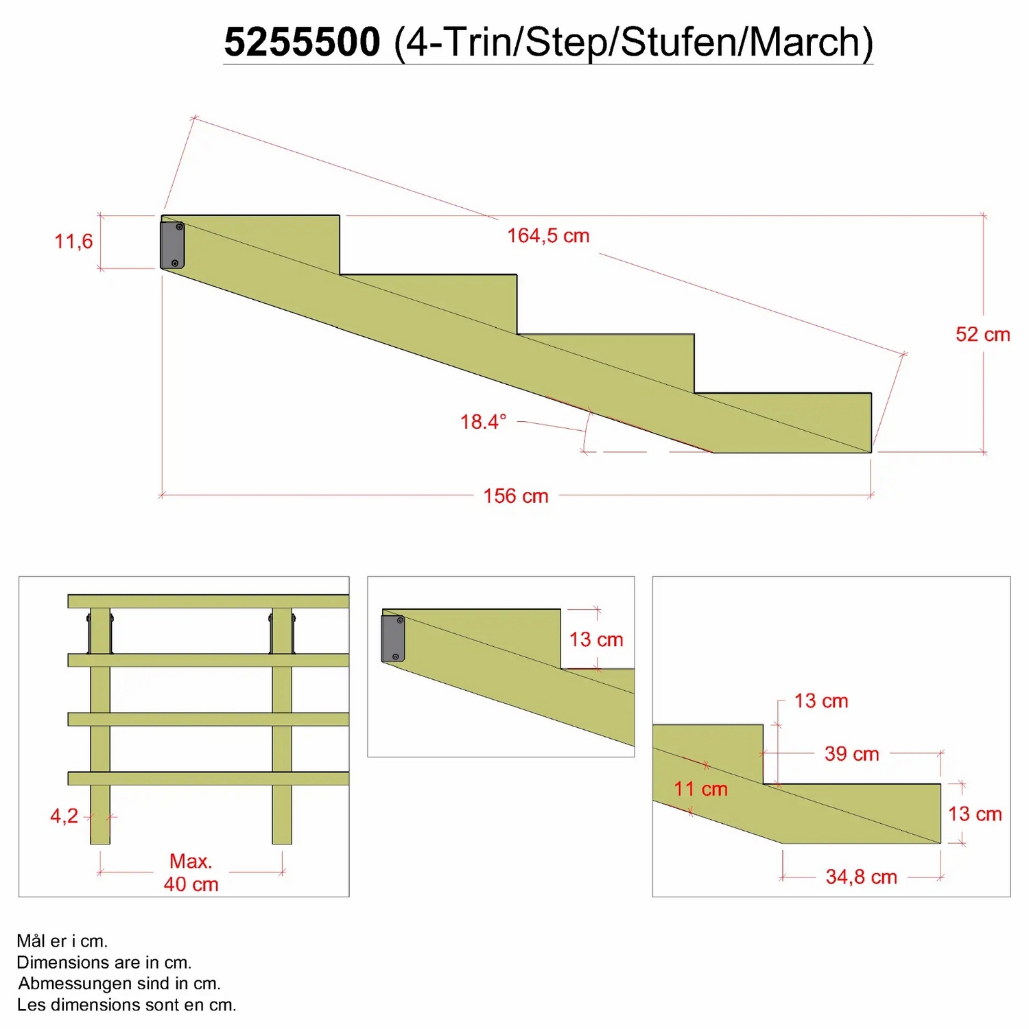 Vangstycke PLUS Stegdjup 39 cm inkl. Beslag