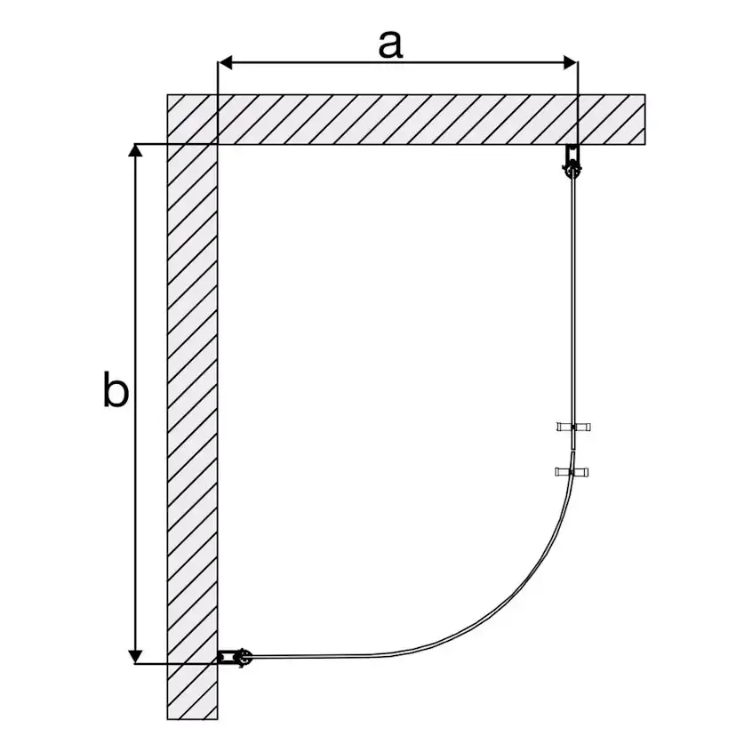 Duschhörn Arrow Free + Door/DuoDoor Klarglasx800x670