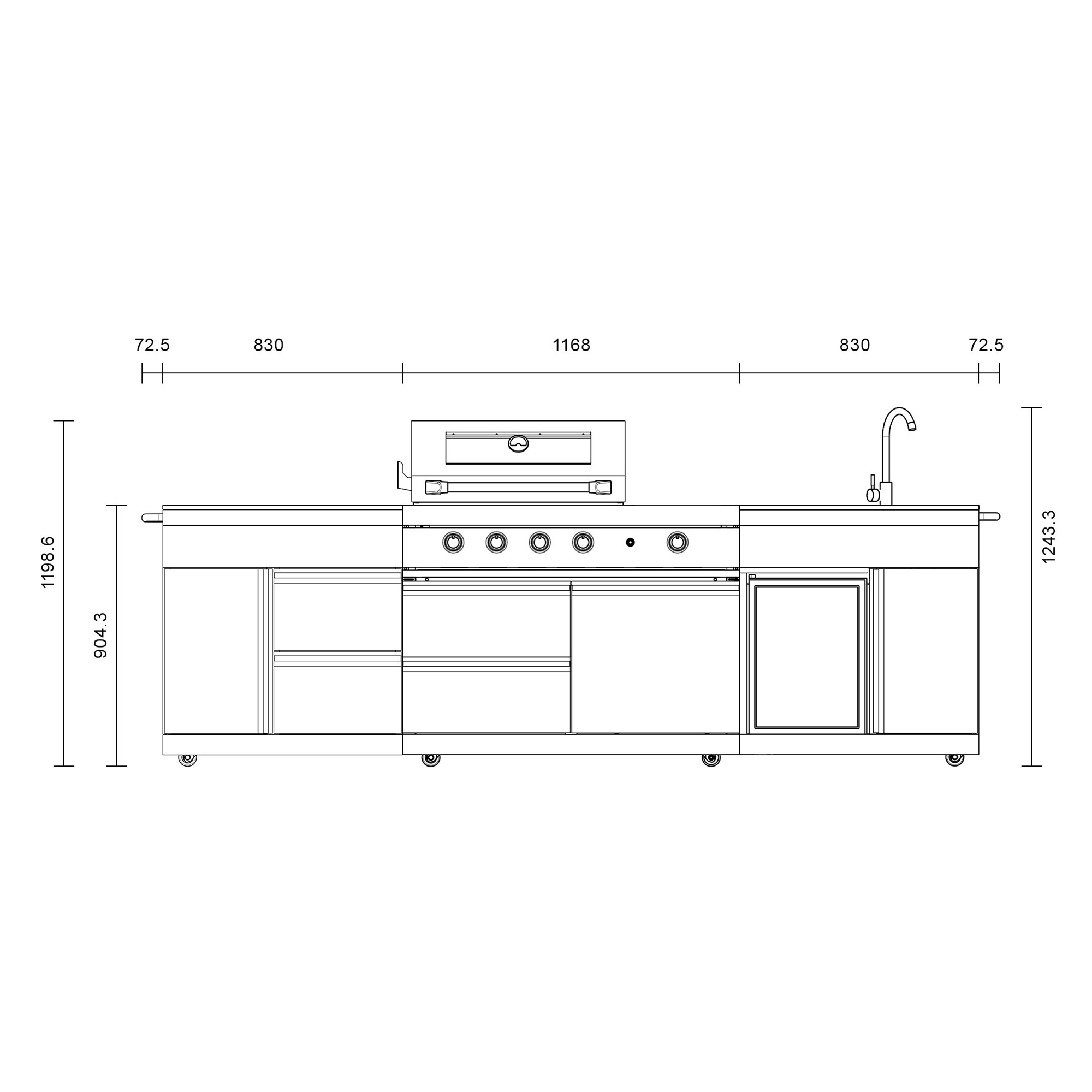 Fristående utekök Myoutdoorkitchen Pure Plus Stainless
