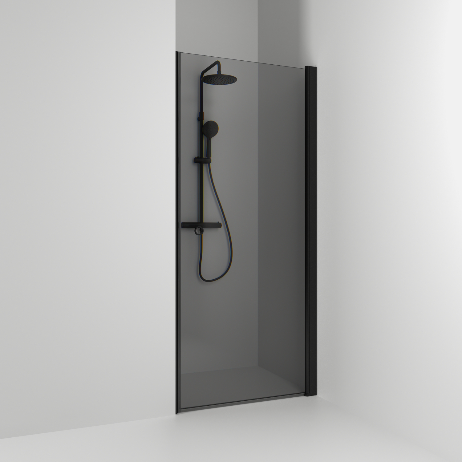 Enisch Rak Skoga HG Sv/Rö 100 Profil: Svart matt, Rökglas, 963x1980 mm