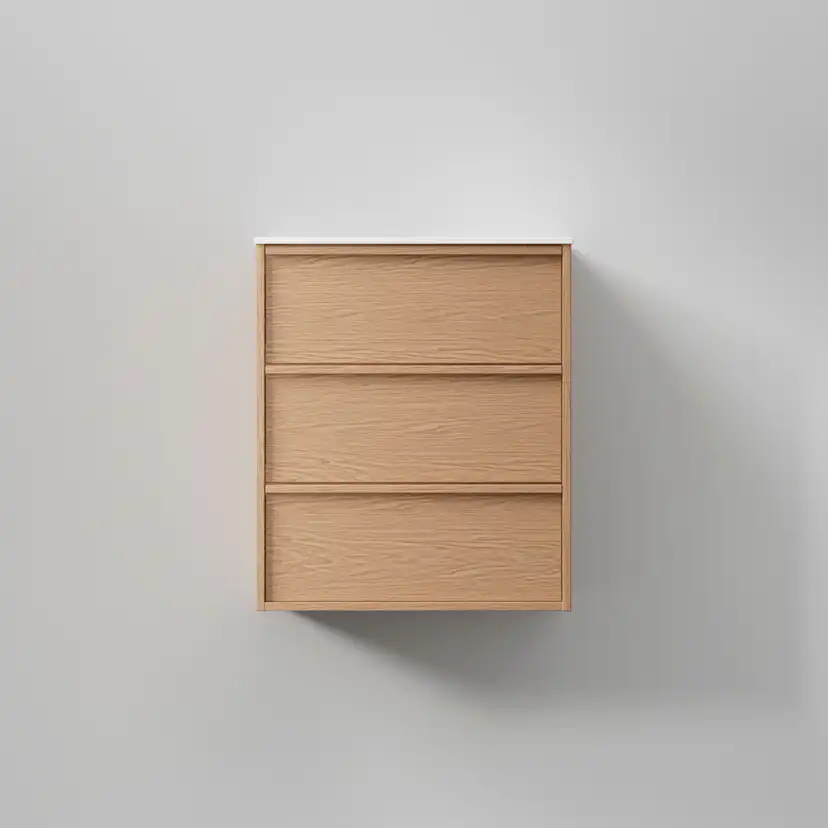 Kommod Terra Carve 60, Natural Oak, 3 Lådor Färg: Natural Oak, Bredd: 600 mm