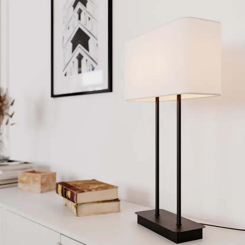 Bordslampa By Rydéns Luton H56 cm Svart/Vit