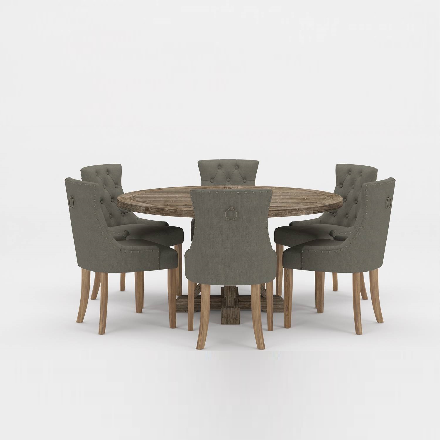 Matgrupp Bloomington Lyon Runt Matbord 150 cm med 6 Viktoria Matstol Nit