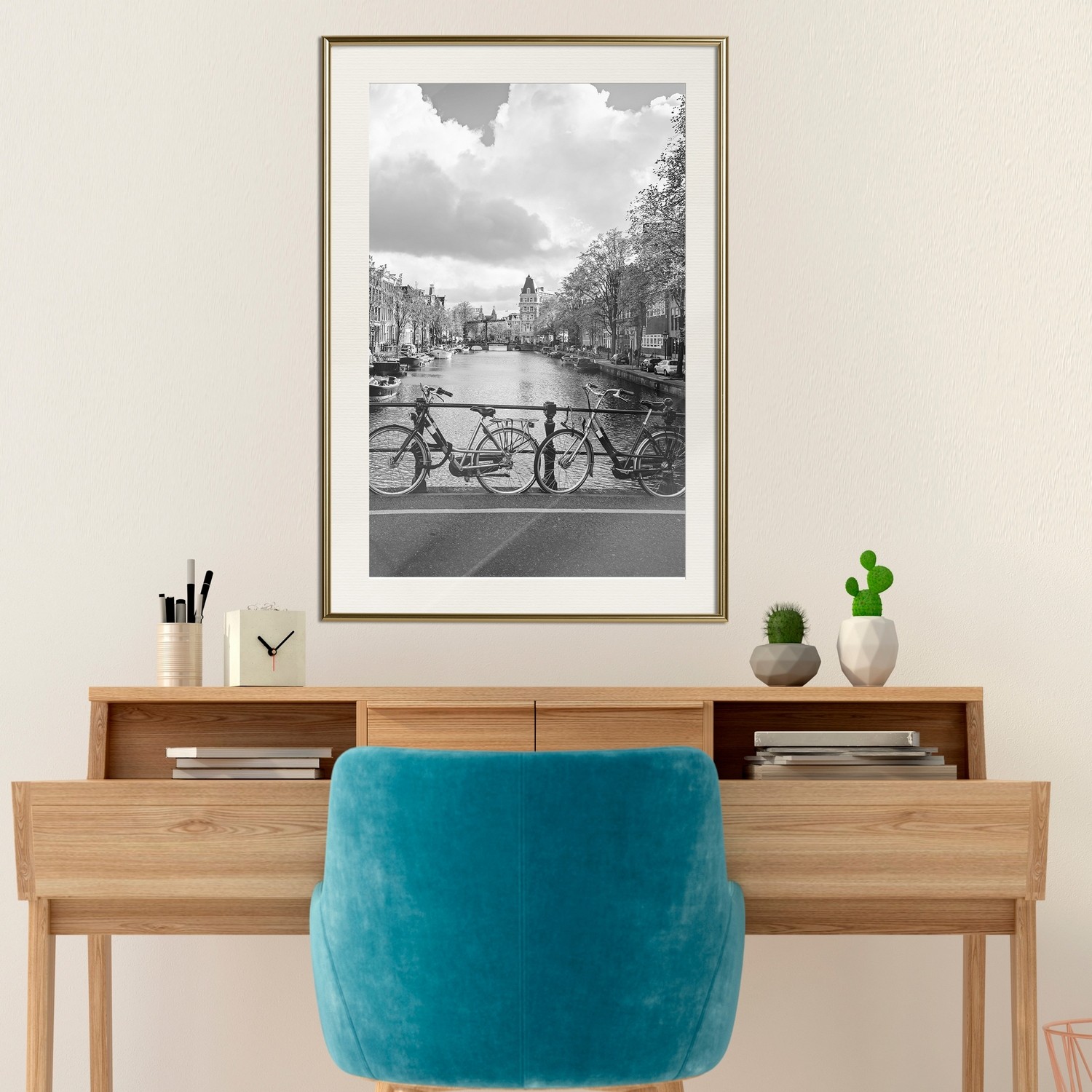 Poster Artgeist Affisch Bikes On Bridge